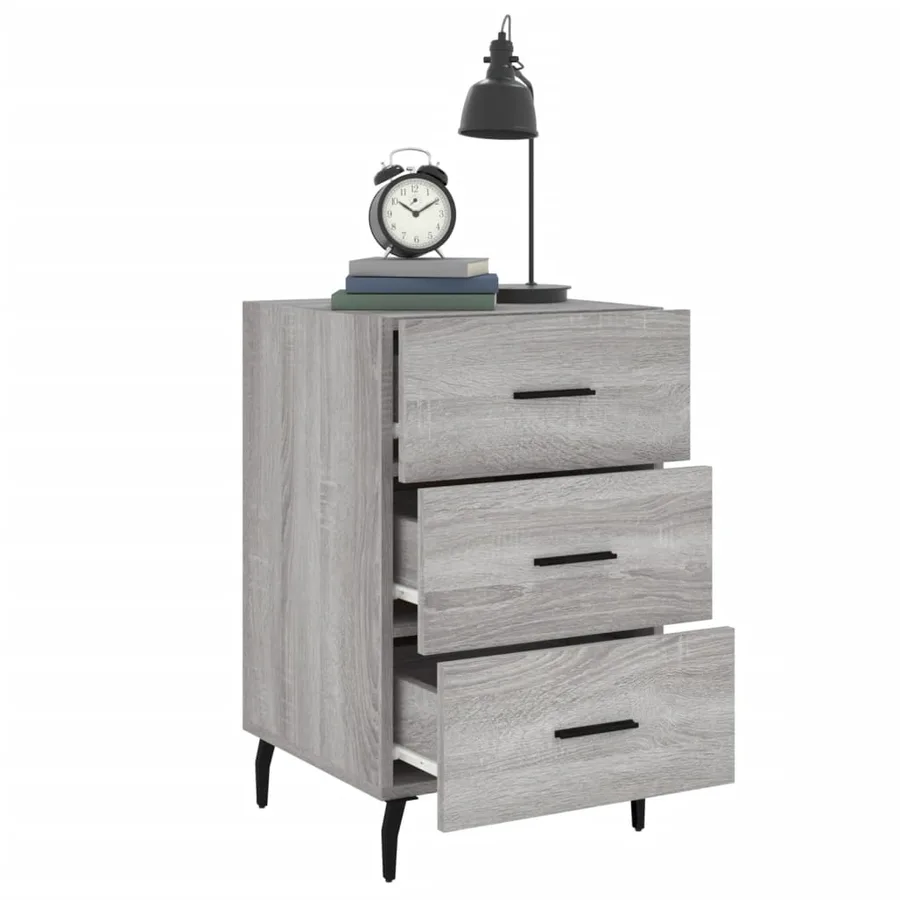Table de chevet sonoma gris 40x40x66 cm bois d'ingénierie - 4