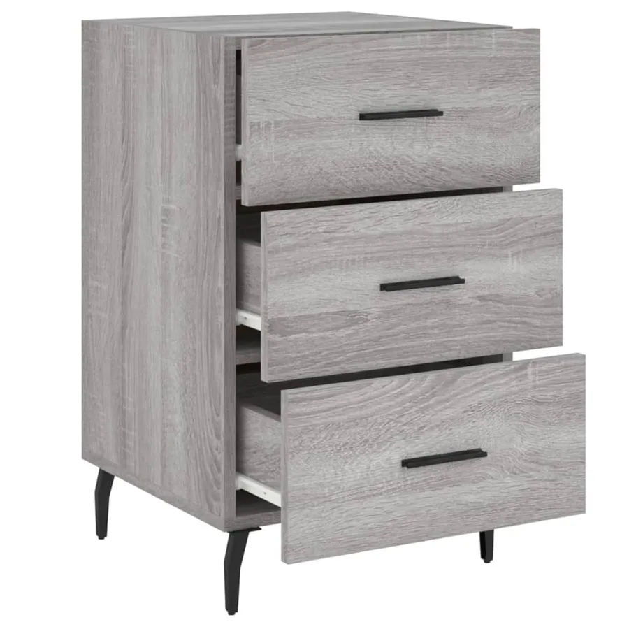Table de chevet sonoma gris 40x40x66 cm bois d'ingénierie - 7