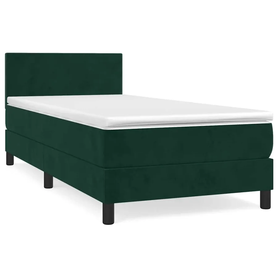 Sommier à lattes de lit avec matelas Vert foncé 100x200 cm - 2
