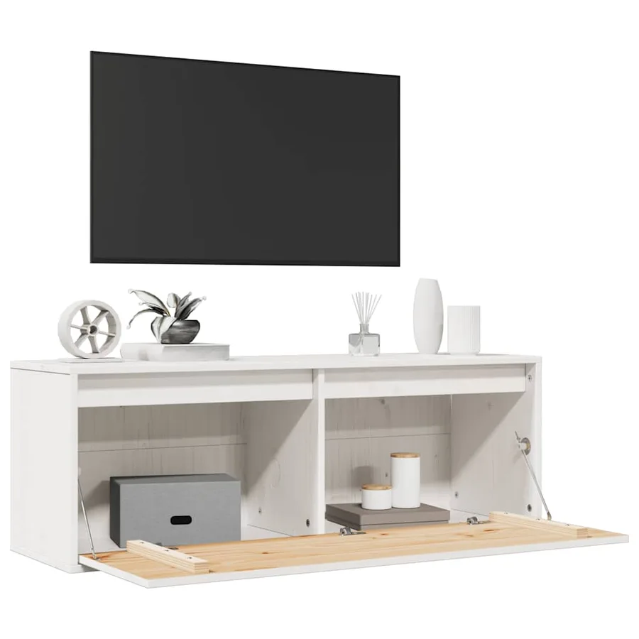 Armoire murale Blanc 100x30x35 cm Bois de pin massif - 8