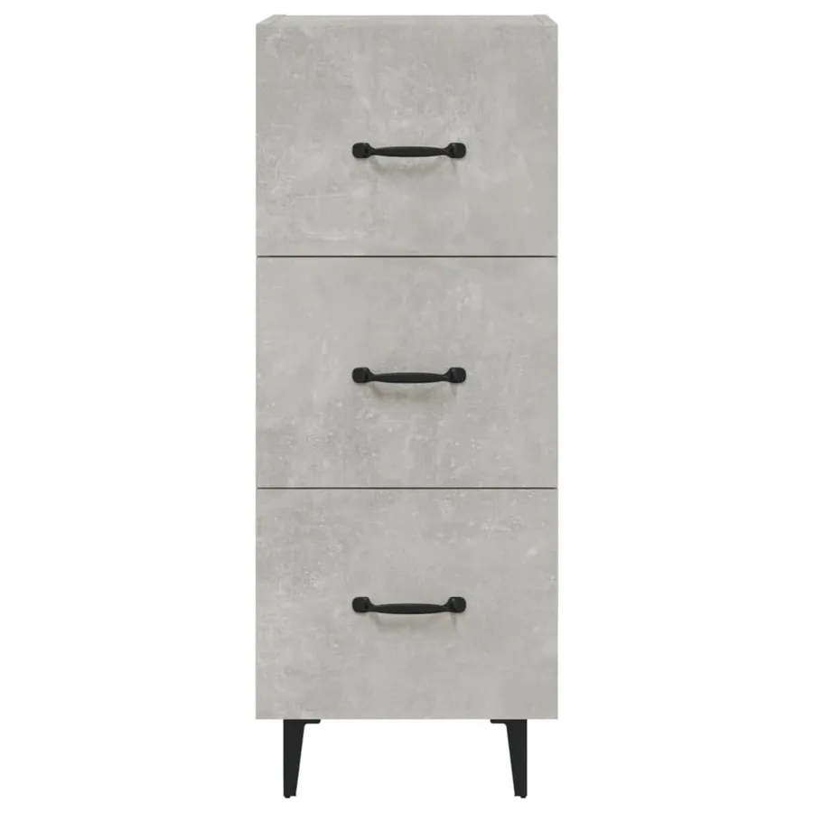 Buffet Gris béton 34,5x34x90 cm Bois d'ingénierie - 5
