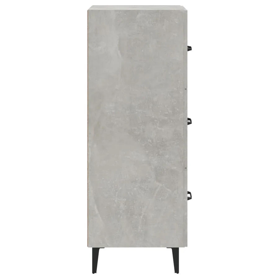 Buffet Gris béton 34,5x34x90 cm Bois d'ingénierie - 7