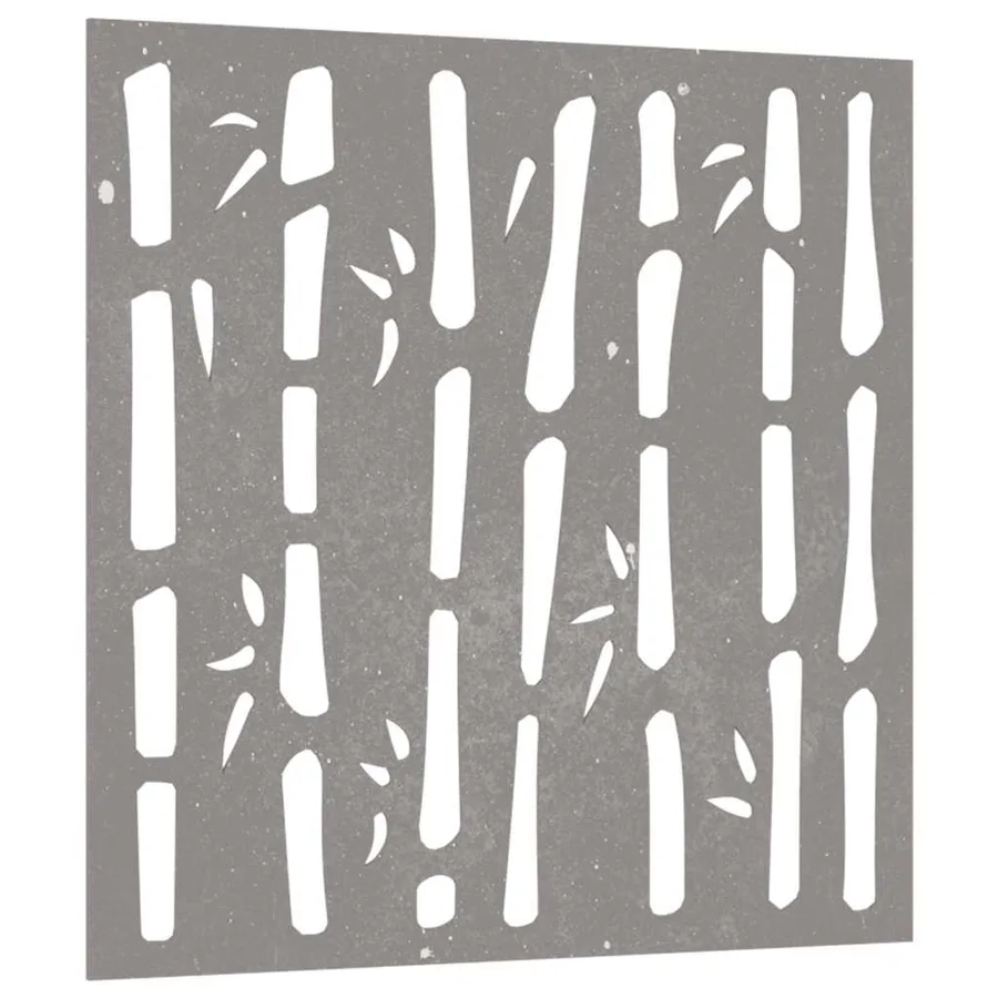 Décoration murale jardin 55x55 cm acier corten design bambou - 3