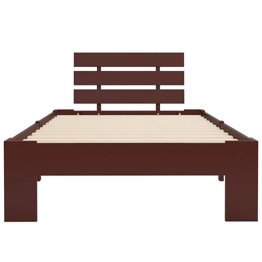 Cadre de lit sans matelas marron foncé pin massif 100x200 cm - 3