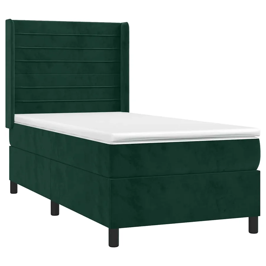 Sommier à lattes de lit avec matelas Vert foncé 100x200 cm - 3