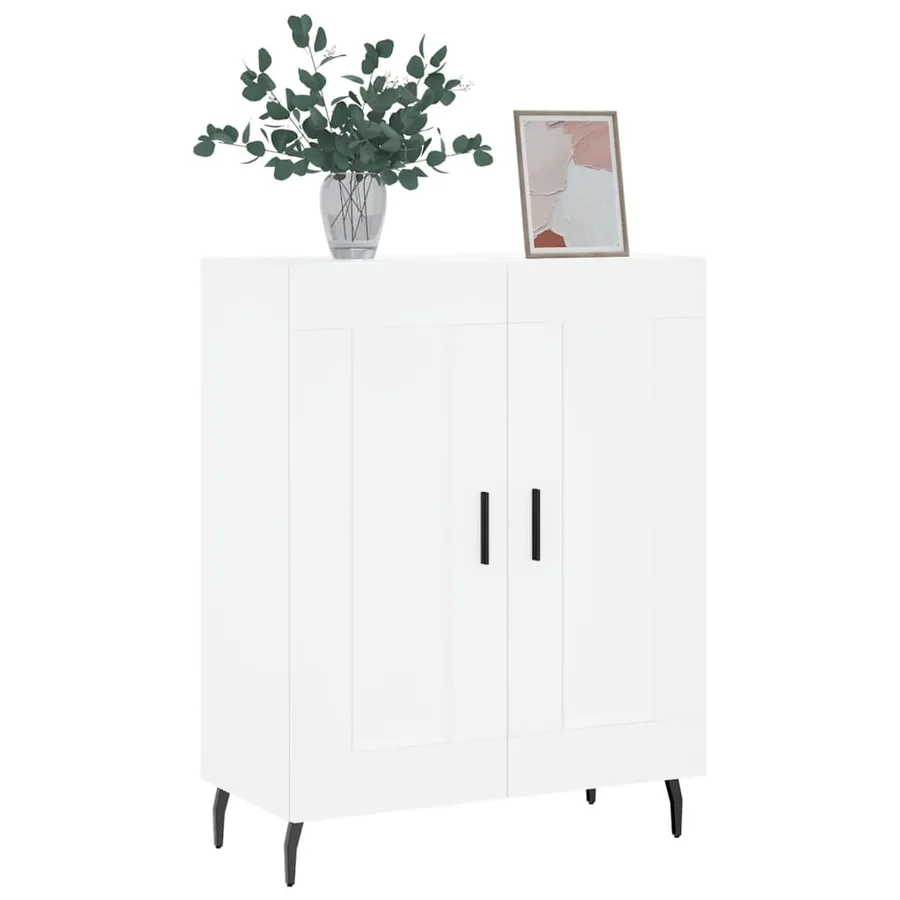 Buffet blanc 69,5x34x90 cm bois d'ingénierie - 3