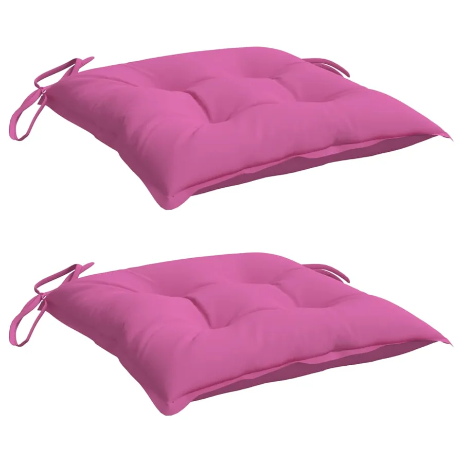 Coussins de chaise lot de 2 rose 40x40x7 cm tissu - 3