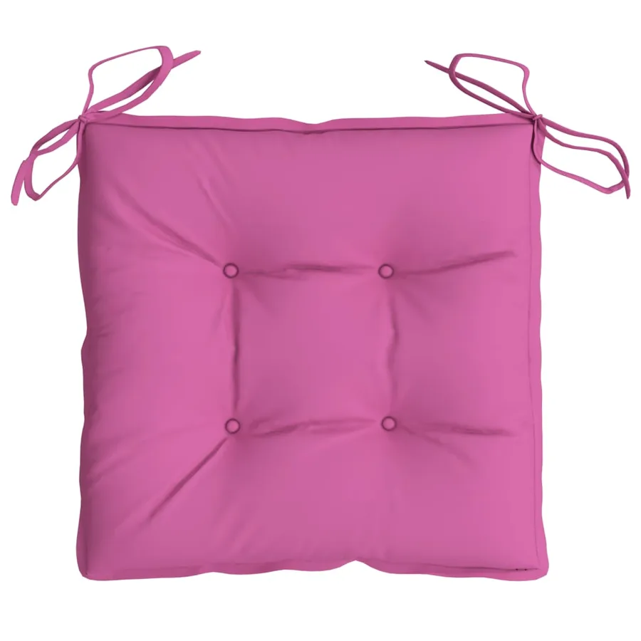 Coussins de chaise lot de 2 rose 40x40x7 cm tissu - 6