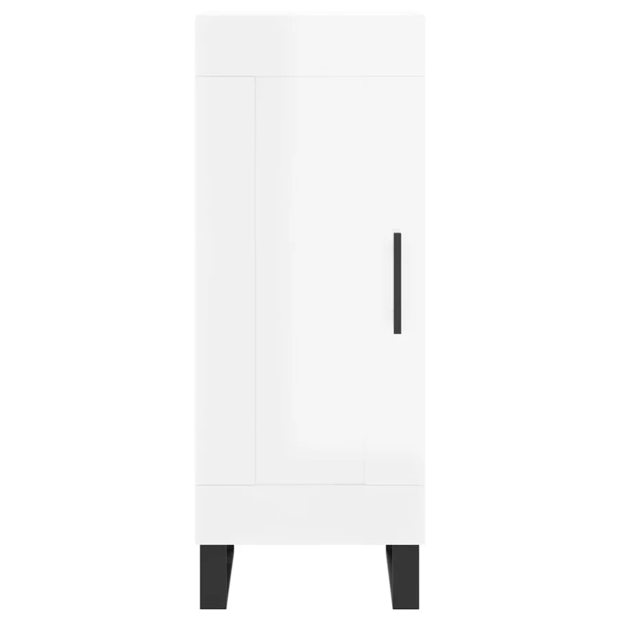 Buffet Blanc brillant 34,5x34x90 cm Bois d'ingénierie - 5