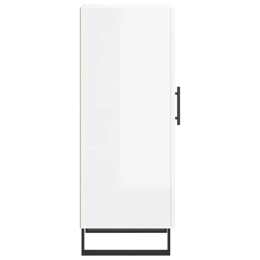 Buffet Blanc brillant 34,5x34x90 cm Bois d'ingénierie - 7