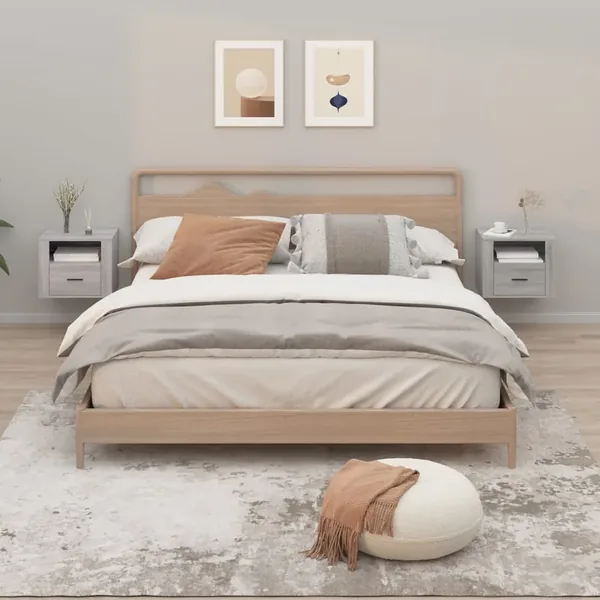 Tables de chevet murales 2 pcs Sonoma gris 50x36x40 cm