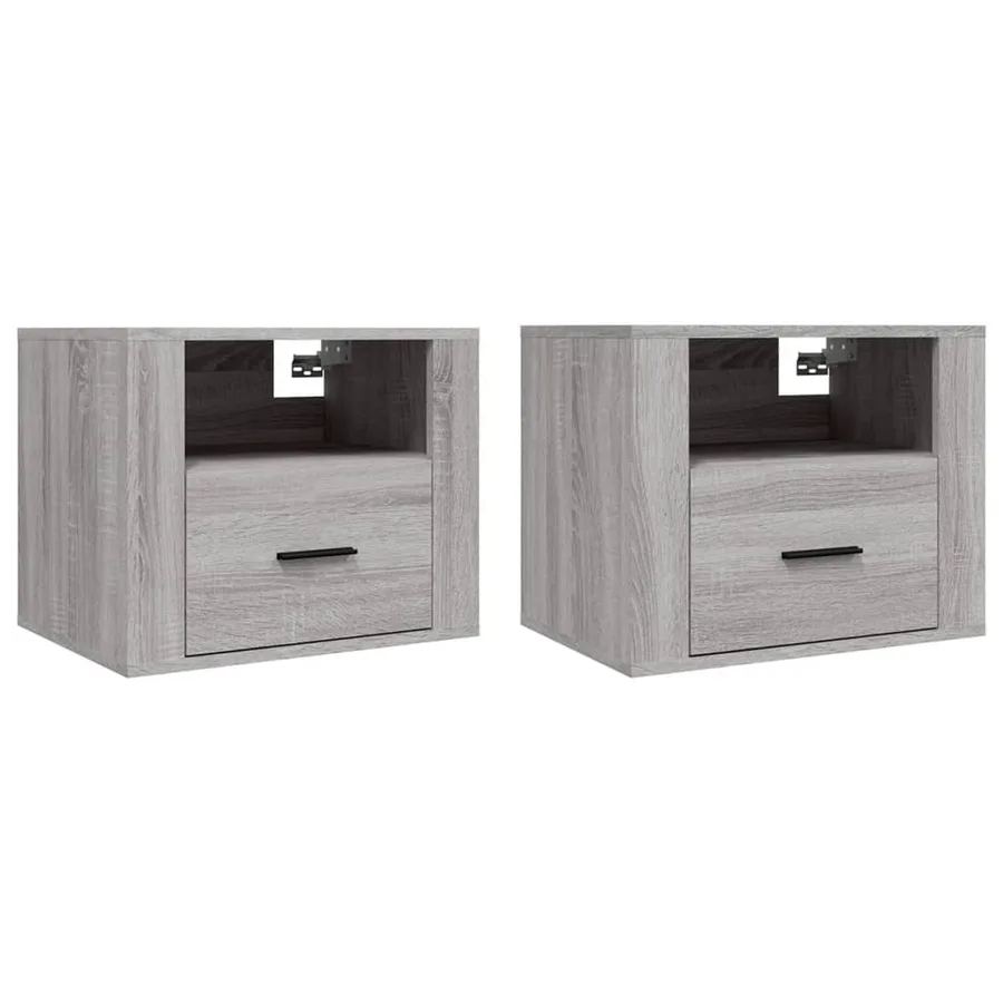 Tables de chevet murales 2 pcs Sonoma gris 50x36x40 cm - 2