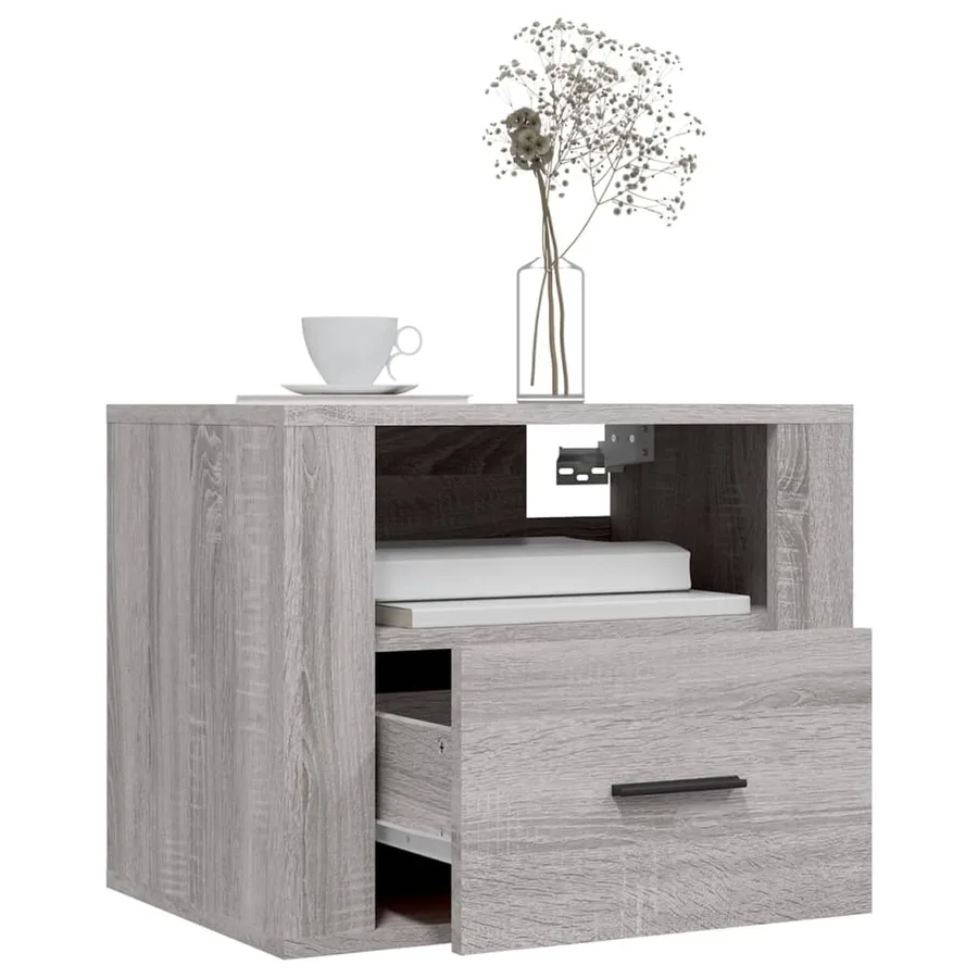 Tables de chevet murales 2 pcs Sonoma gris 50x36x40 cm - 4