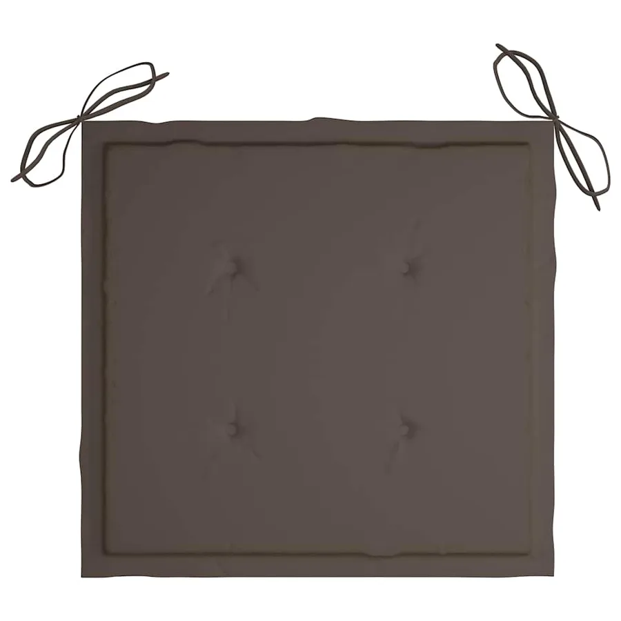 Chaises de jardin empilables avec coussins lot de 4 Teck solide - 9
