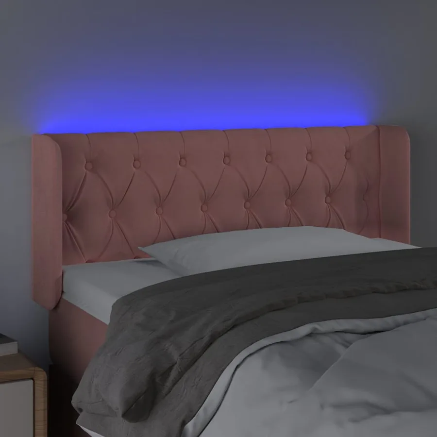 Tête de lit à LED Rose 103x16x78/88 cm Velours - 4