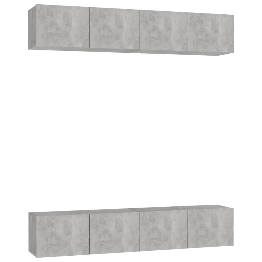 Meubles TV 4 pcs Gris béton 80x30x30 cm Bois d'ingénierie - 2
