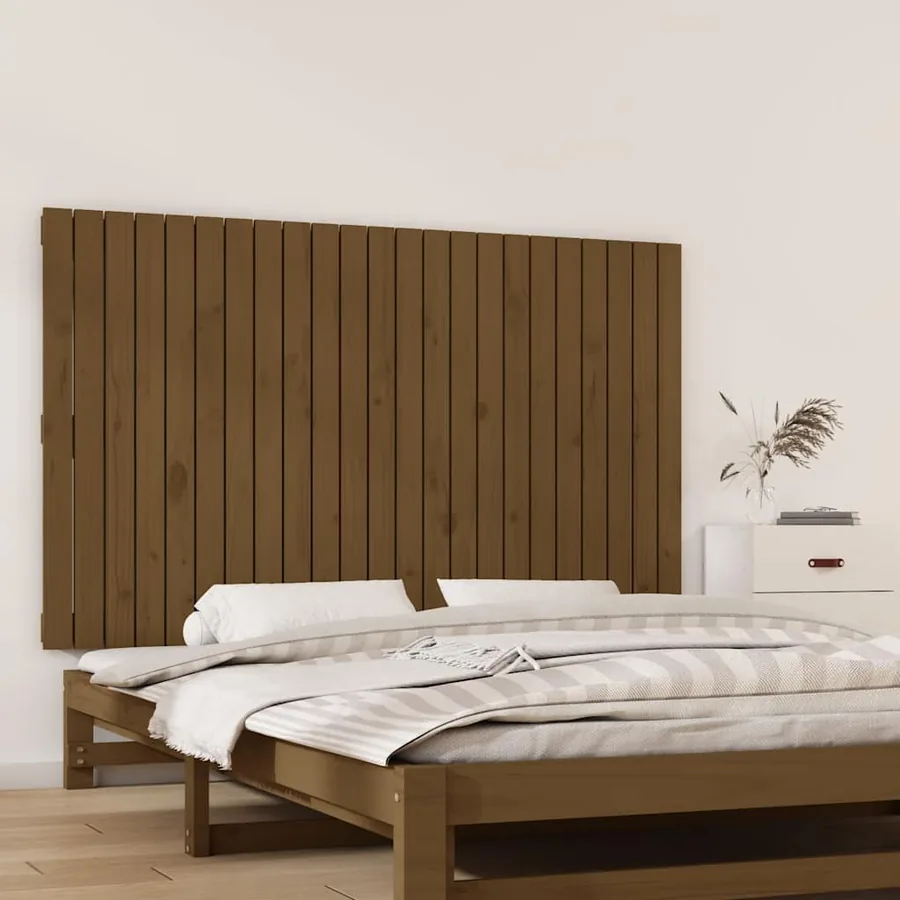 Tête de lit murale Marron miel 147x3x90 cm Bois massif de pin