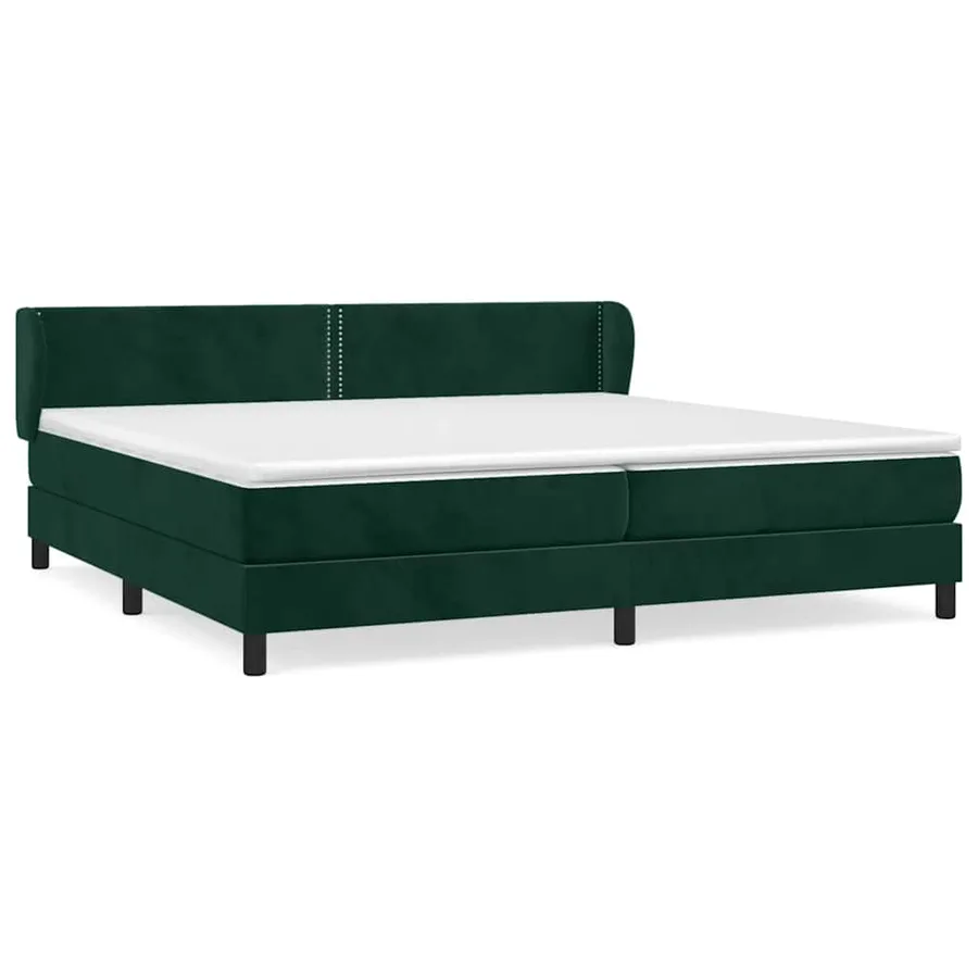 Sommier à lattes de lit et matelas Vert foncé 200x200cm Velours - 2