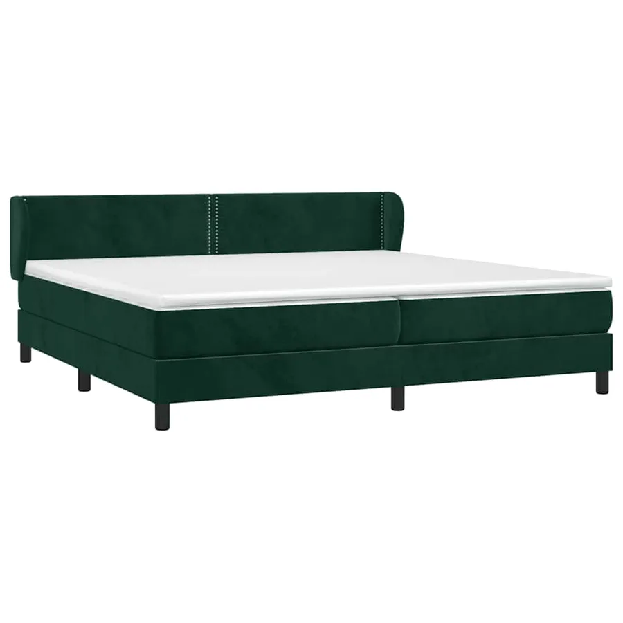 Sommier à lattes de lit et matelas Vert foncé 200x200cm Velours - 3