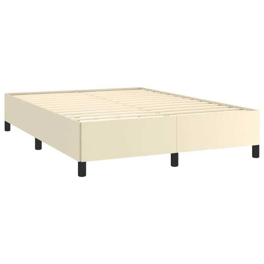 Cadre de lit sans matelas crème 140x190 cm similicuir - 4