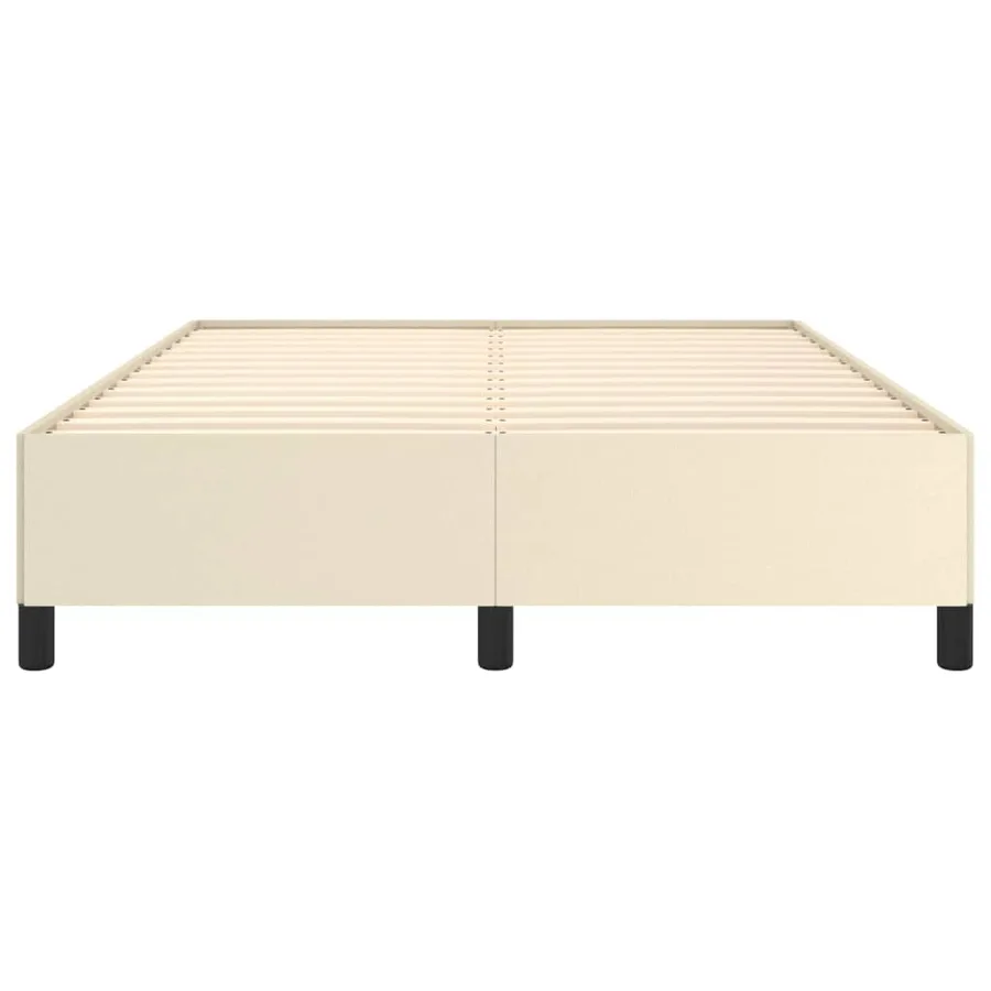 Cadre de lit sans matelas crème 140x190 cm similicuir - 5