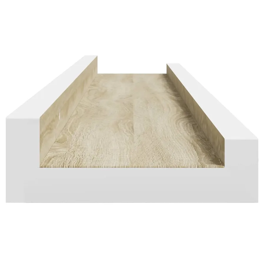 Étagères murales 4 pcs blanc et chêne sonoma 60x9x3 cm - 7