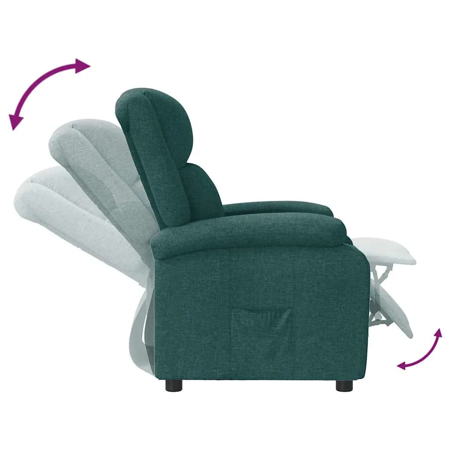 Fauteuil inclinable Vert foncé Tissu - 6