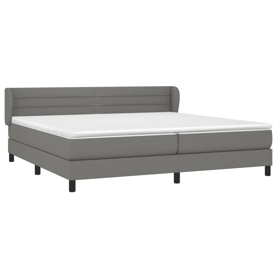 Sommier à lattes de lit avec matelas Gris foncé 200x200cm Tissu - 3