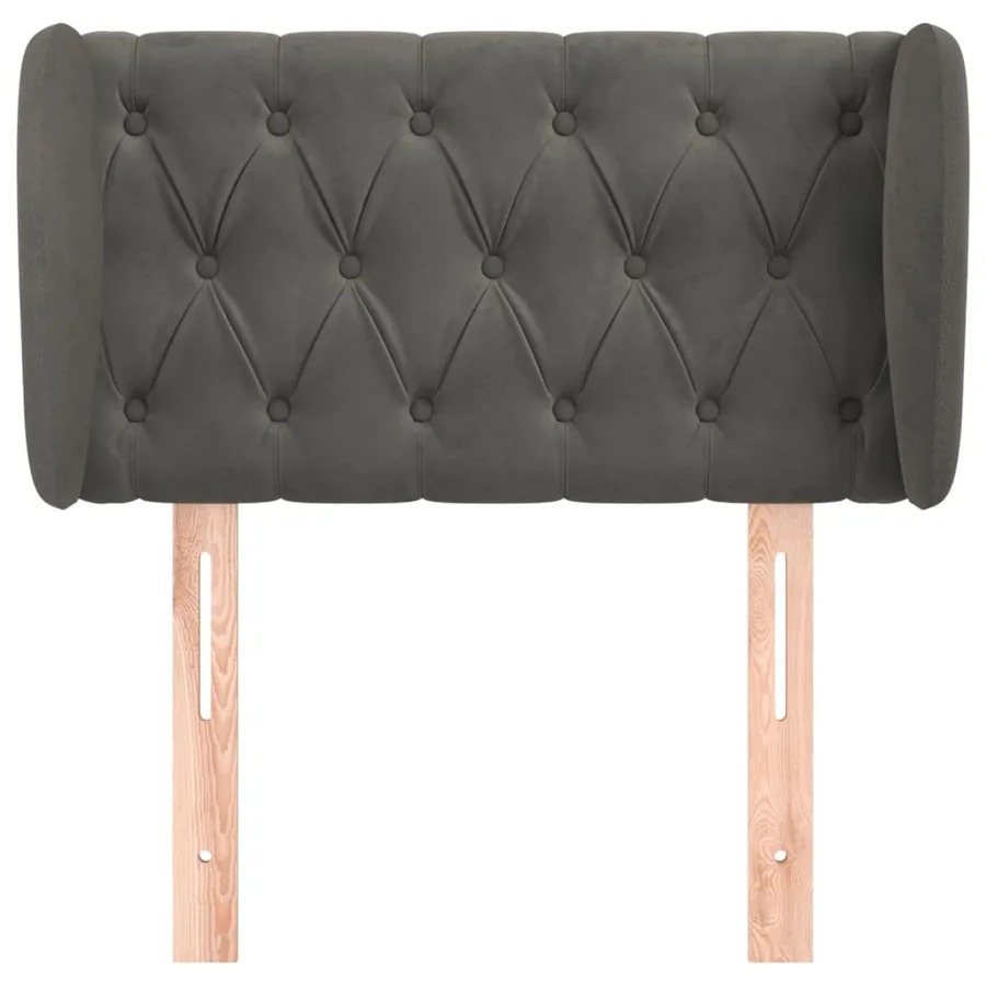 Tête de lit avec oreilles Gris foncé 83x23x78/88 cm Velours - 3