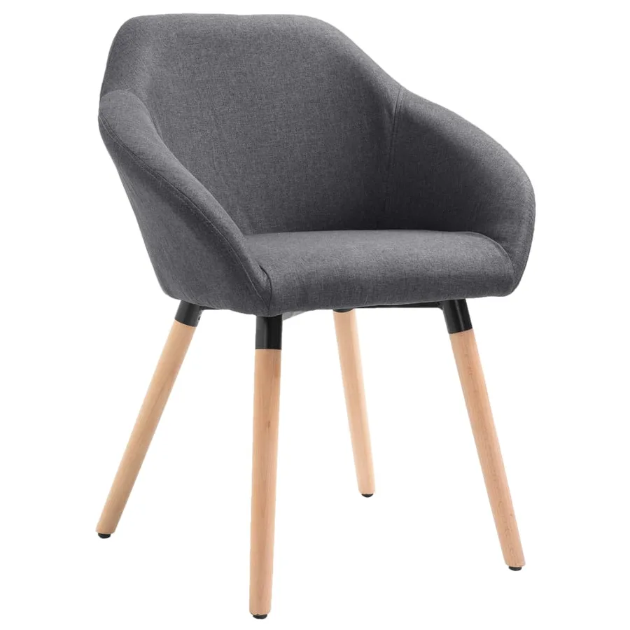 Chaises à manger lot de 4 gris foncé tissu - 3