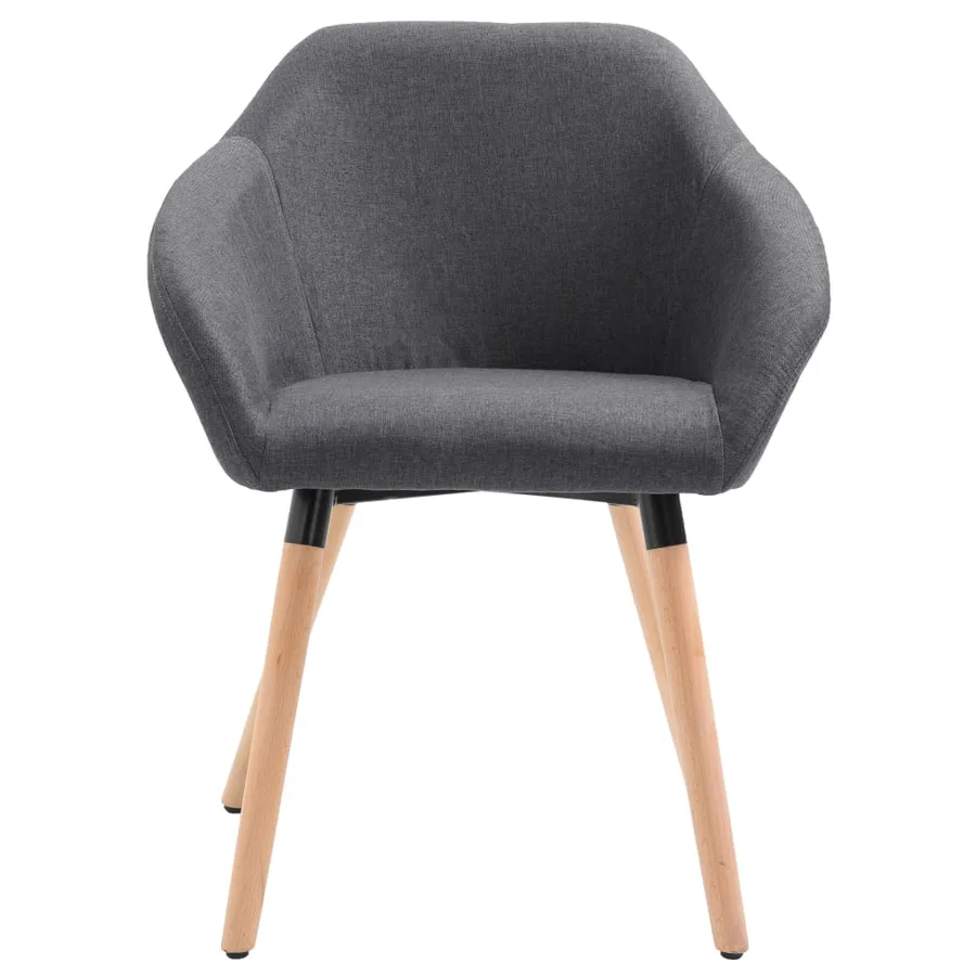 Chaises à manger lot de 4 gris foncé tissu - 4