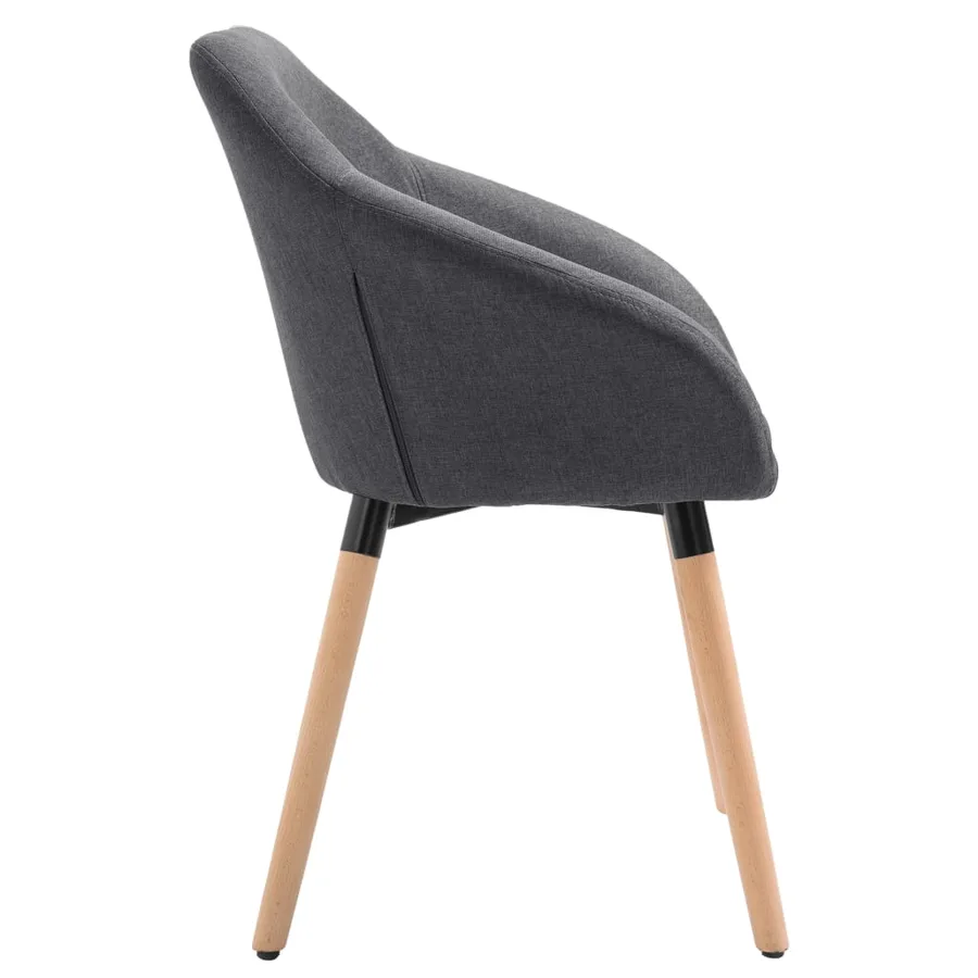 Chaises à manger lot de 4 gris foncé tissu - 5