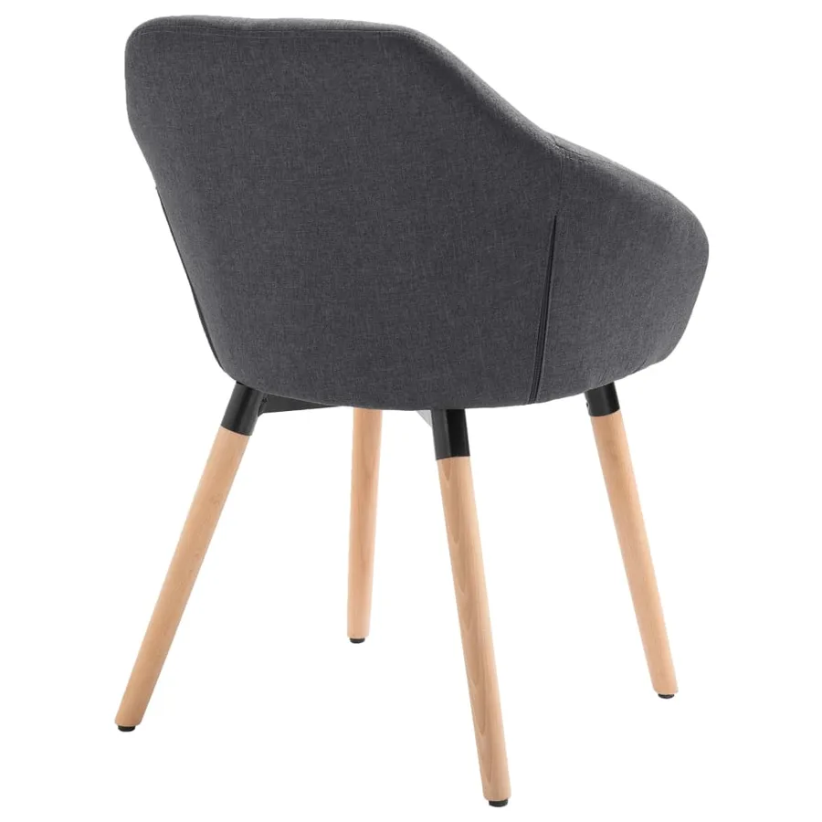 Chaises à manger lot de 4 gris foncé tissu - 6