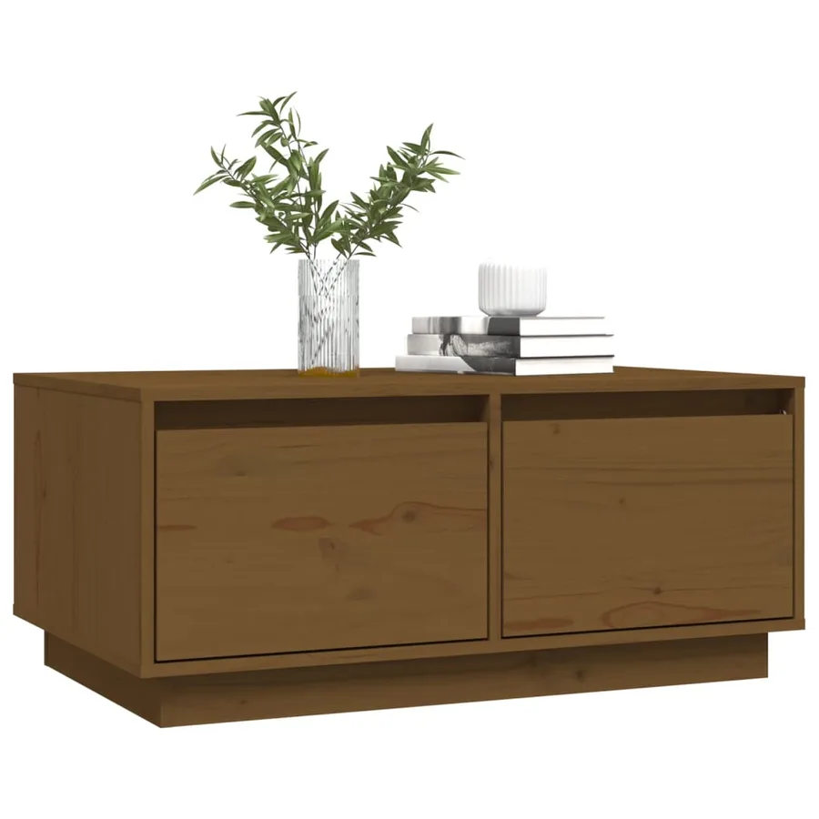 Table basse Marron miel 80x50x35 cm Bois massif de pin - 4