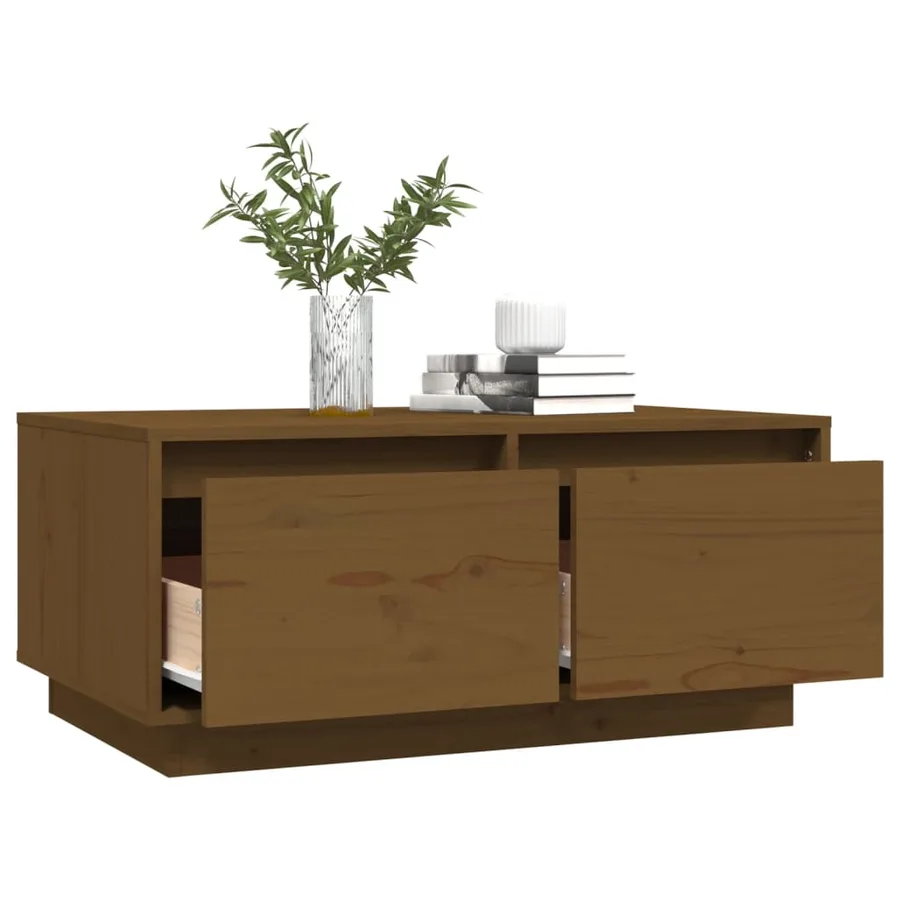 Table basse Marron miel 80x50x35 cm Bois massif de pin - 5