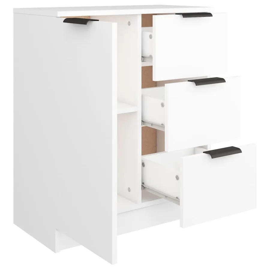 Buffet Blanc 60x30x70 cm Bois d'ingénierie - 5