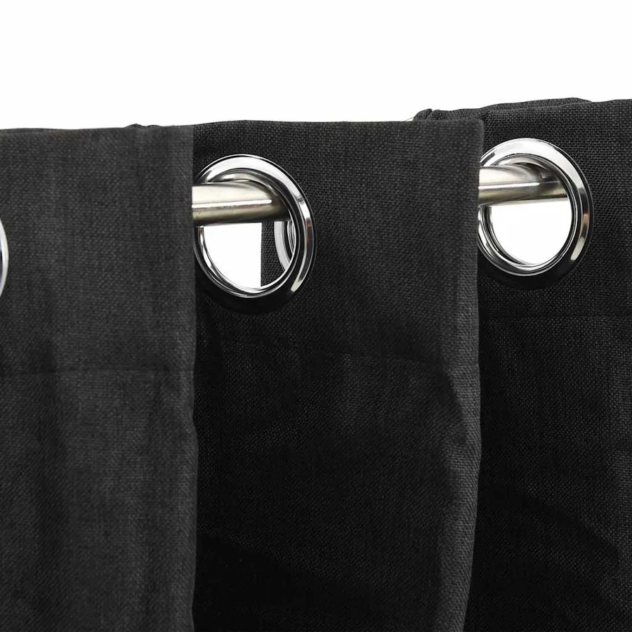 Rideaux occultants Aspect de lin 2 pcs Anthracite 140x175 cm - 3