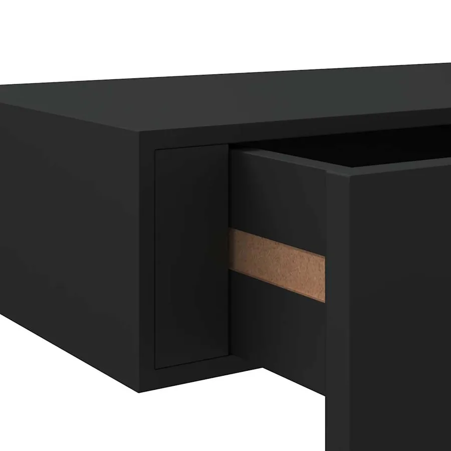 Étagère à tiroir murale Noir 60x23,5x10 cm MDF - 10