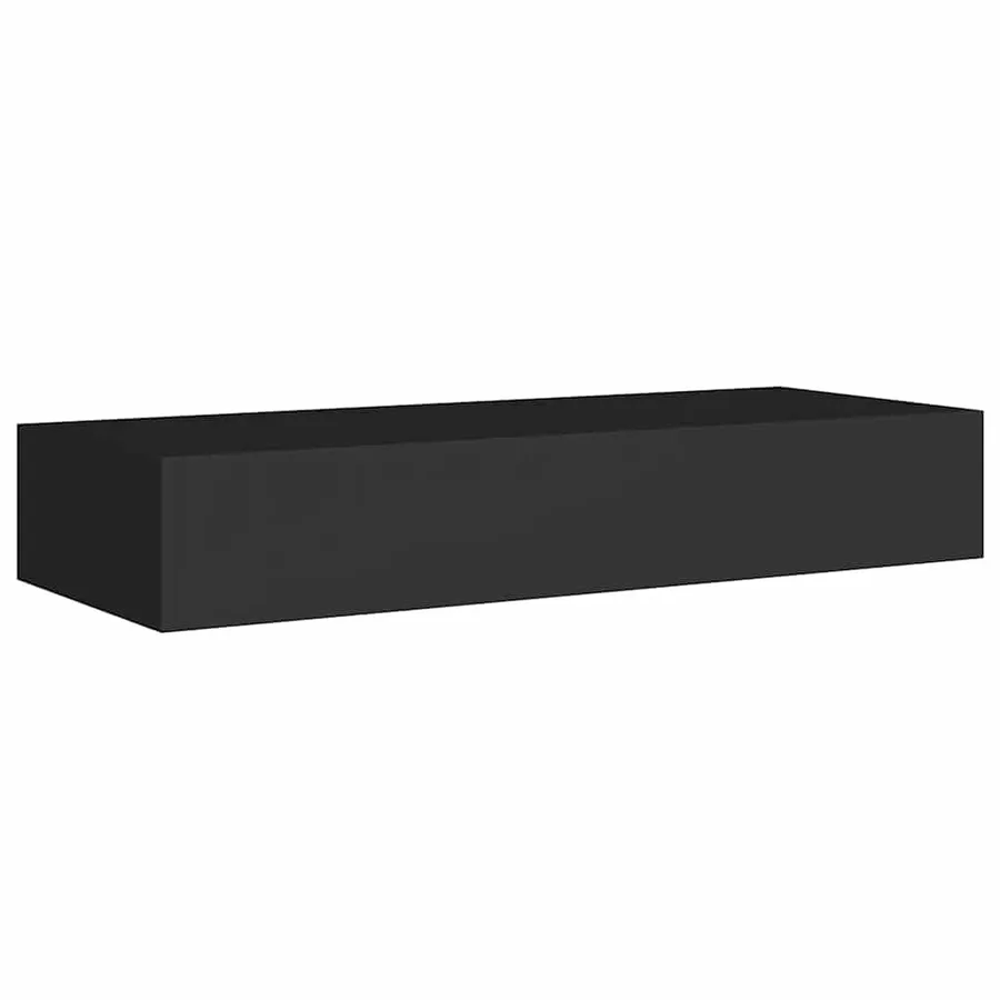 Étagère à tiroir murale Noir 60x23,5x10 cm MDF - 5