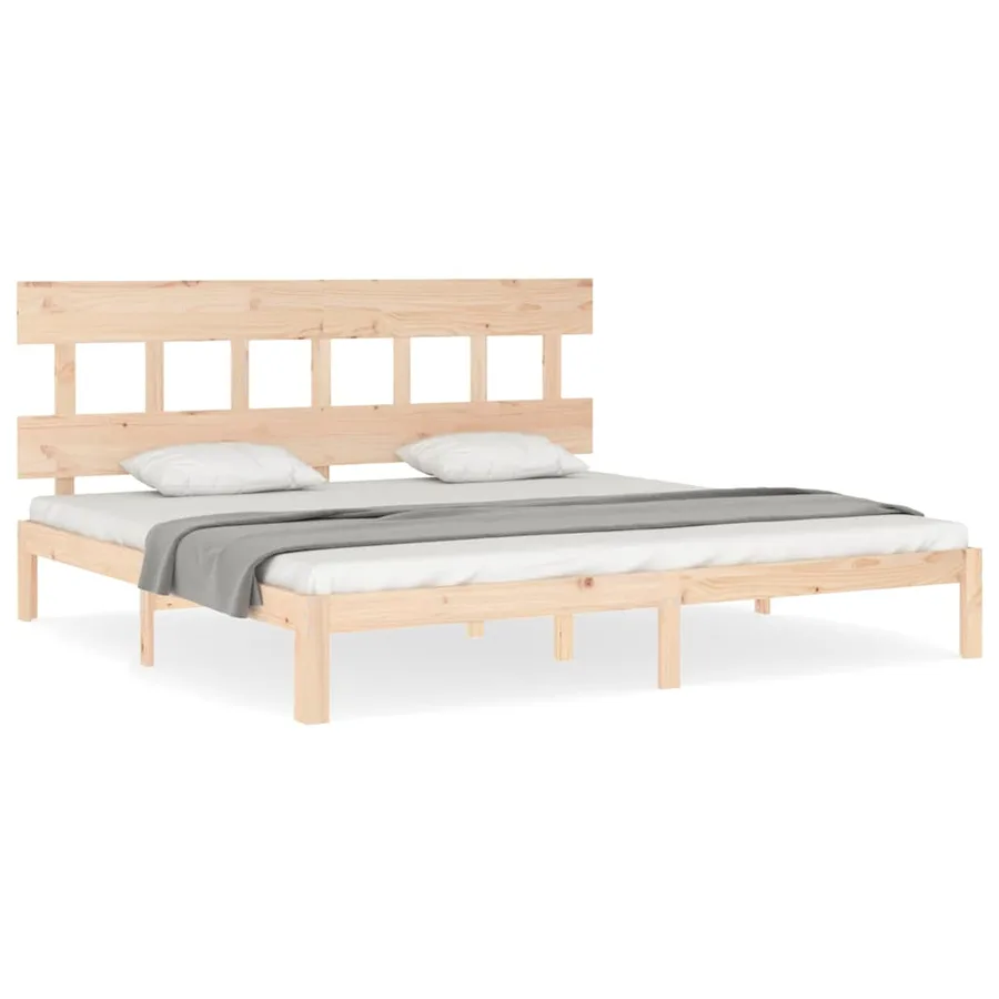 Cadre de lit sans matelas 200x200 cm bois massif de pin - 2