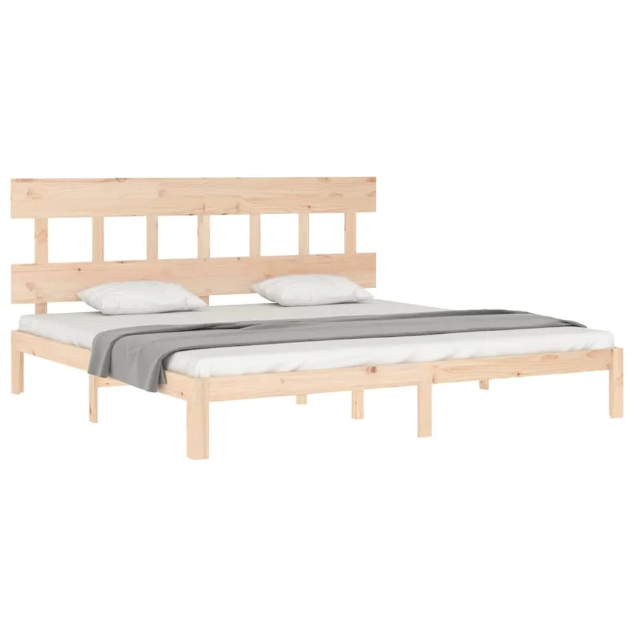 Cadre de lit sans matelas 200x200 cm bois massif de pin - 3