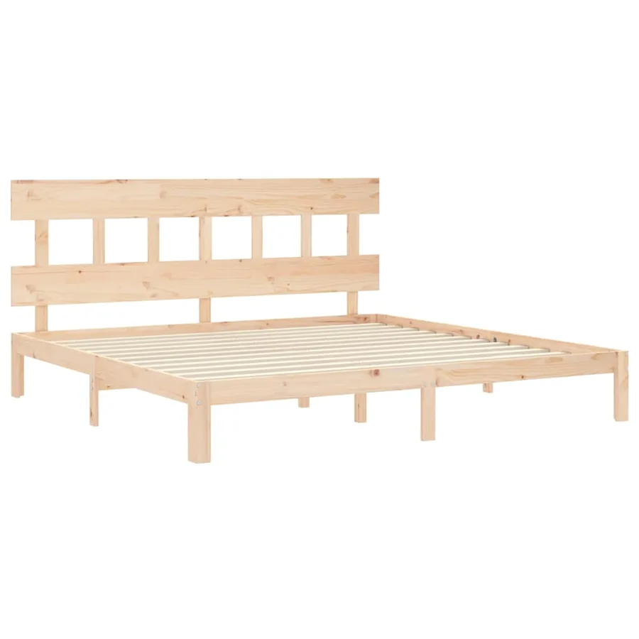 Cadre de lit sans matelas 200x200 cm bois massif de pin - 5