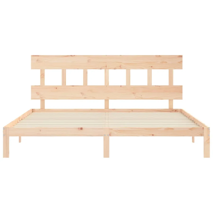 Cadre de lit sans matelas 200x200 cm bois massif de pin - 6