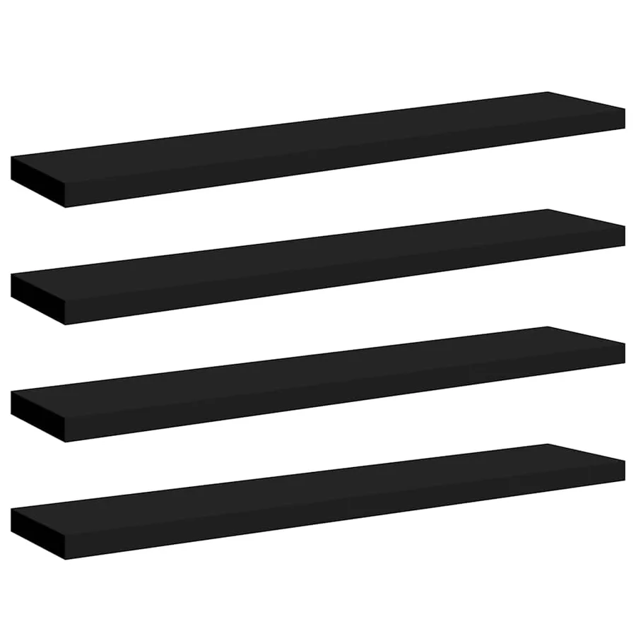 Étagères murales flottantes 4 pcs noir 120x23,5x3,8 cm MDF - 2