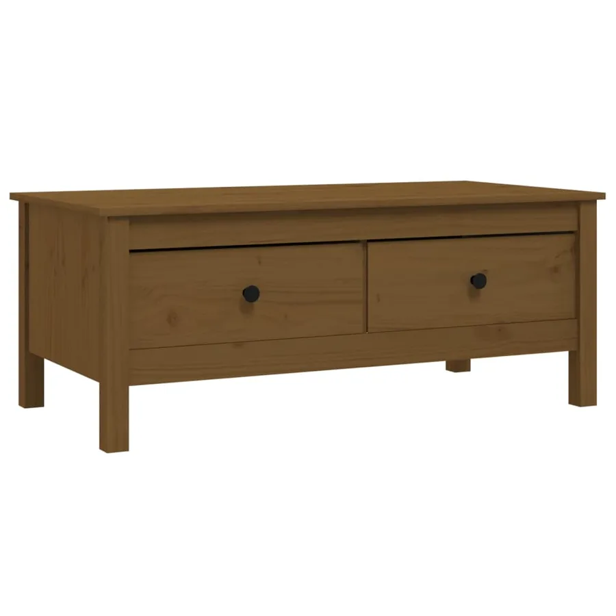 Table basse Marron miel 100x50x40 cm Bois massif de pin - 2