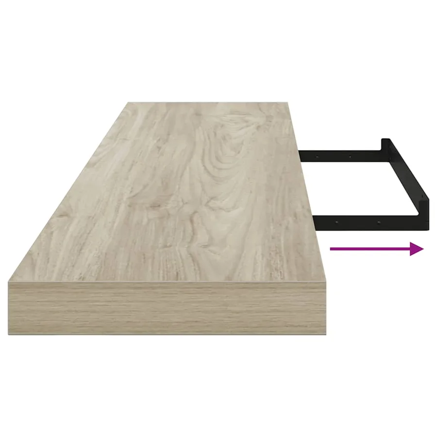 Étagère flottante murale chêne 120x23,5x3,8 cm MDF - 10