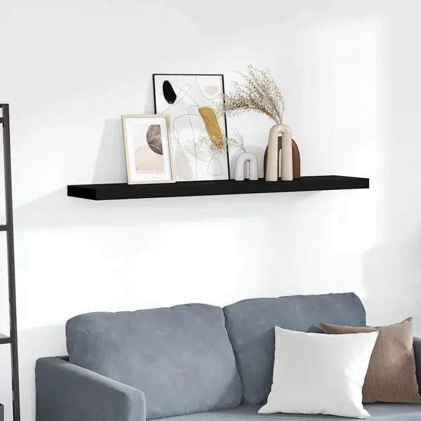 Étagère murale flottante noir 120x23,5x3,8 cm MDF