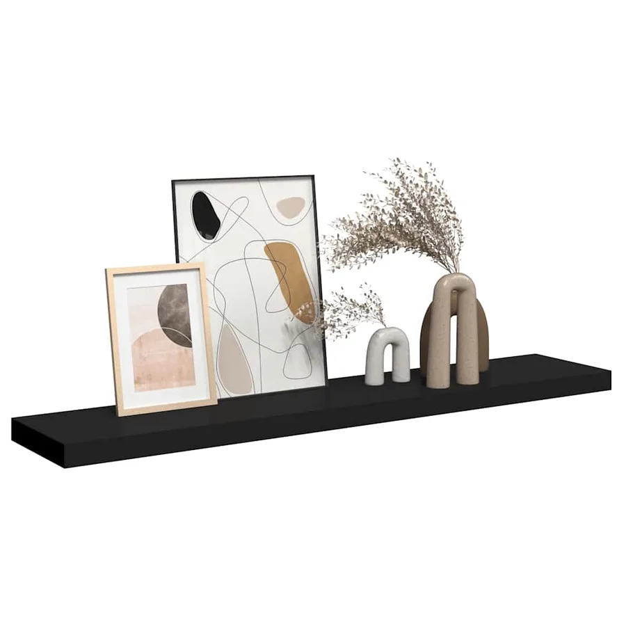 Étagère murale flottante noir 120x23,5x3,8 cm MDF - 5