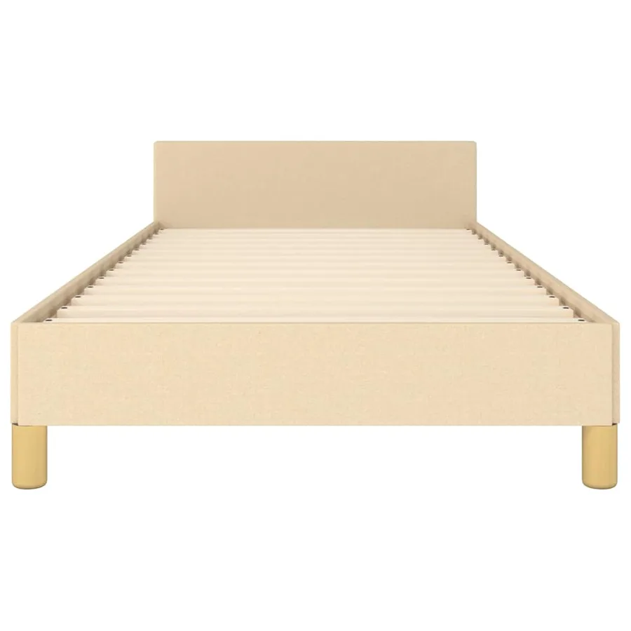 Cadre de lit sans matelas crème 100x200 cm tissu - 5
