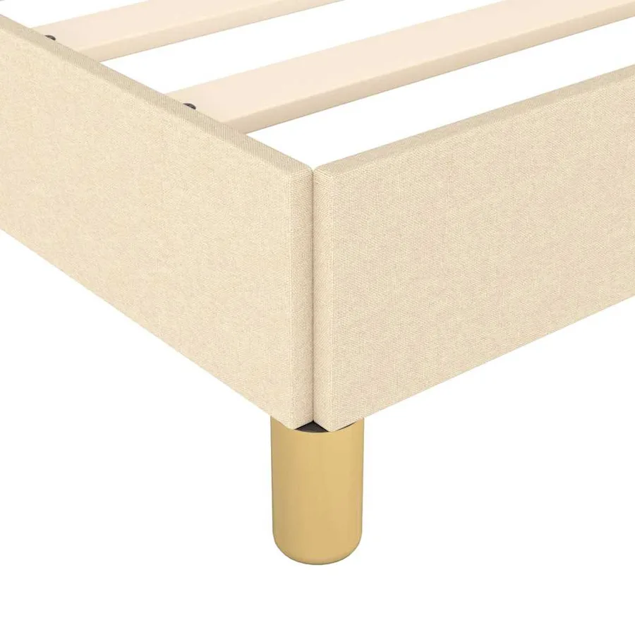 Cadre de lit sans matelas crème 100x200 cm tissu - 7